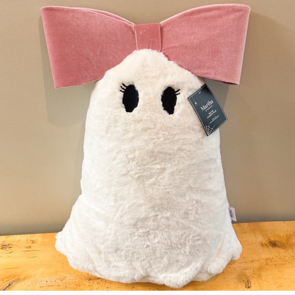 Martha Stewart Ghost Plush with Pink Bow